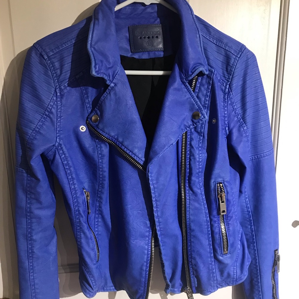 BlankNYC Blue Leather Jacket XS